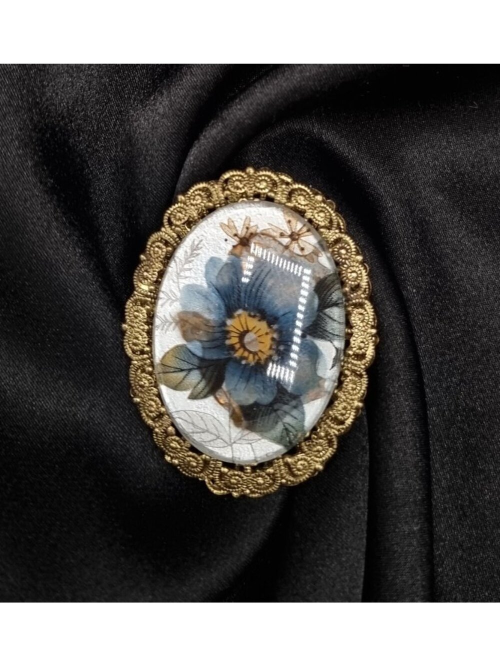 Vintage 1950's-1960's Western Germany Gold-Tone Floral Brooch